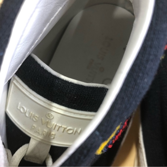 Louis Vuitton Paris Fastball Navy High Top Leather Sneakers EUR 30/US 13 Big Kid - Picture 6 of 13